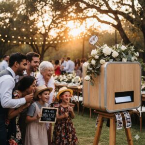 Location de borne photo vintage lors d'un mariage chic à Arras Modèle Luxe